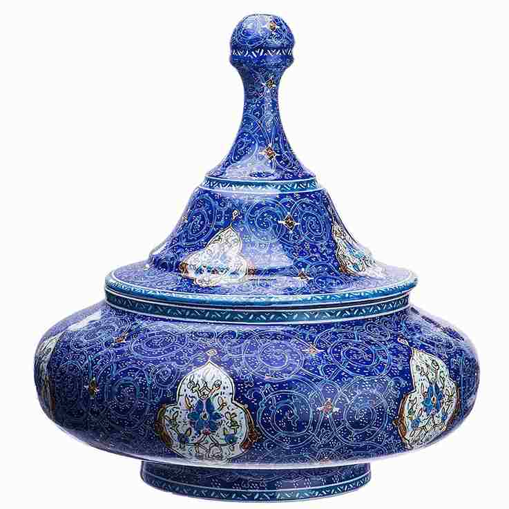 تصویر 2 از ظرف مسی آبی با طراحی خاص و رنگ چشم نواز